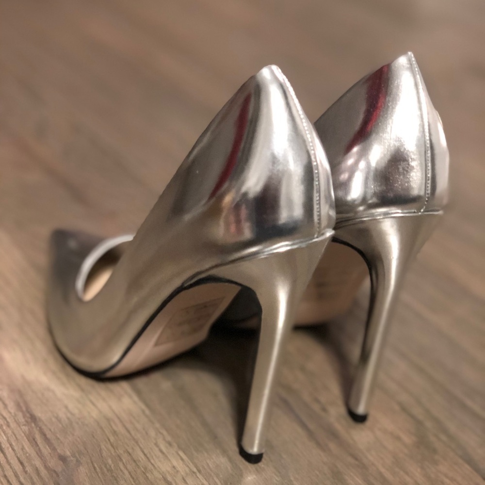 ASOS silver pumps
